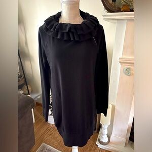🖤Smak Parlour black ruffle/zipper neck soft thick dress.🖤